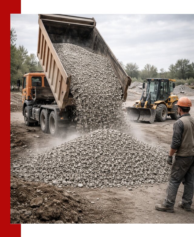 Доставка щебня в Азове крупными и мелкими фракциями