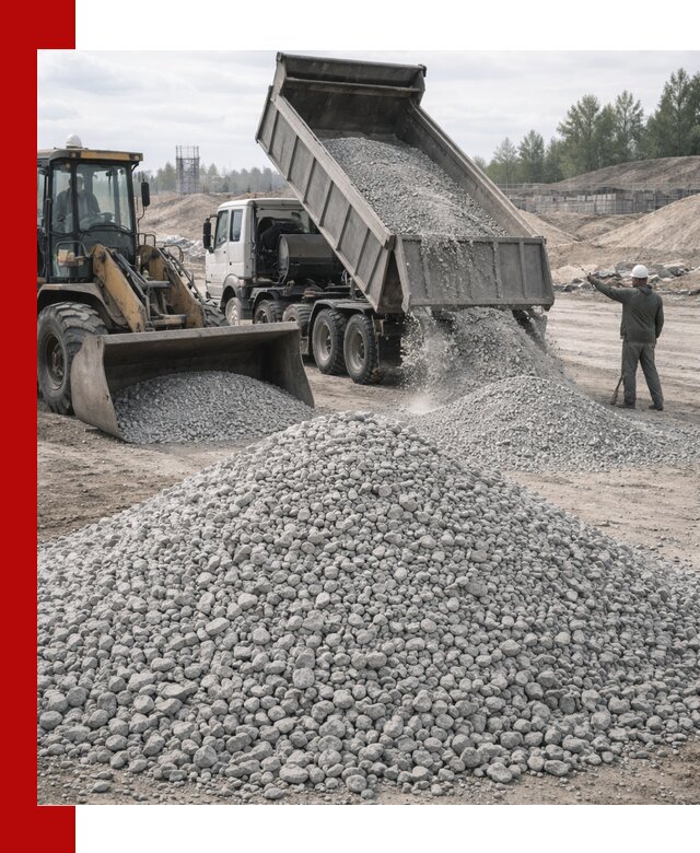 Доставка известнякового щебня фр. 5–20 в Азове