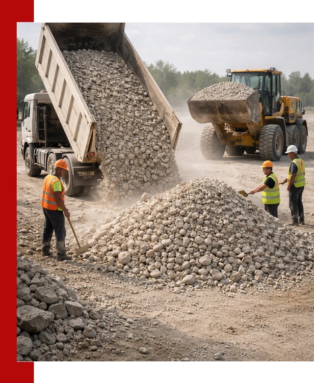 Доставка известнякового щебня фр. 40-70 в Азове