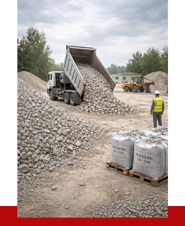 Известняковый щебень фракция 70-150 в Азове от 1284 р. | ПРОНЕРУДАзв