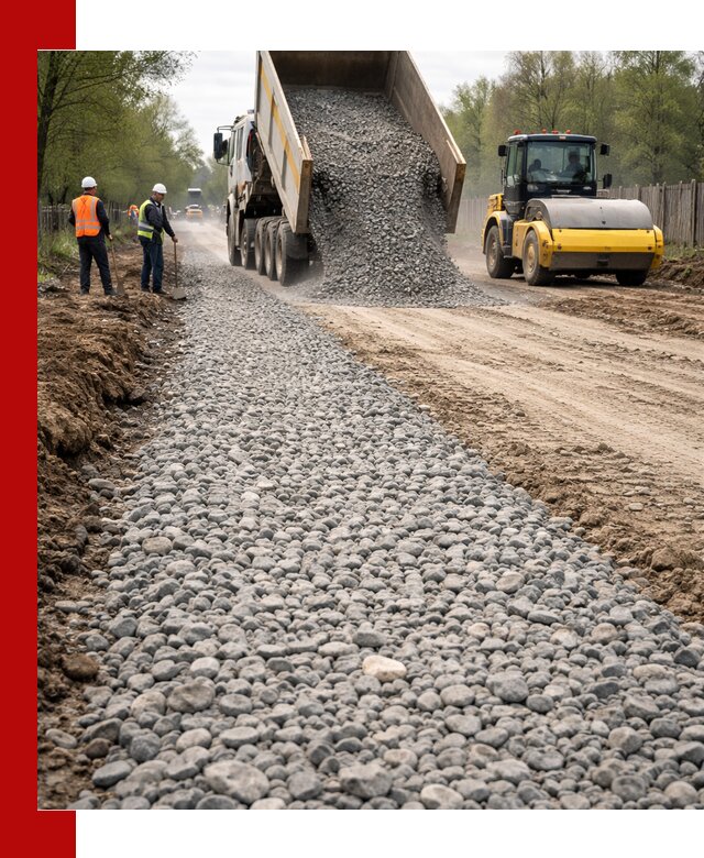 Доставка щебня для отсыпки дорог в Азове высокого качества