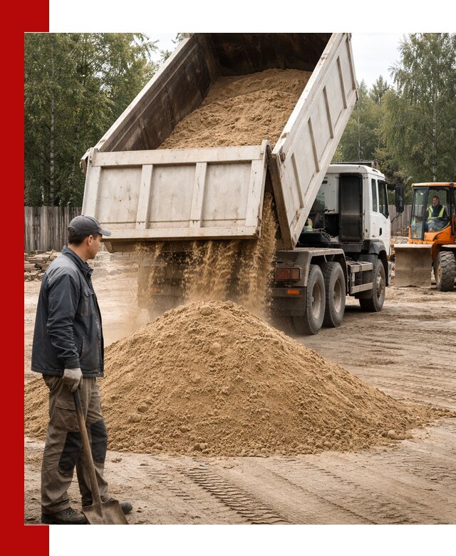 Доставка и продажа песка с разгрузкой в Азове