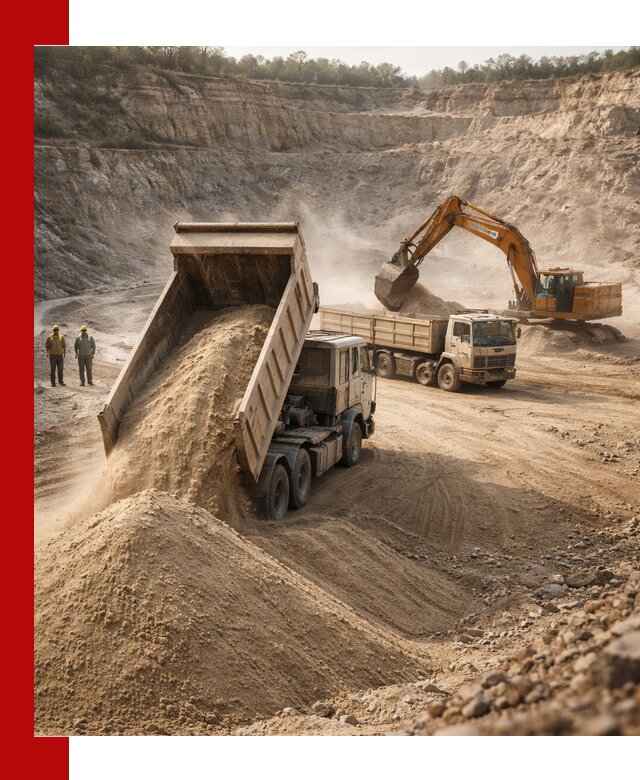 Карьерный песок навалом с доставкой в Азове