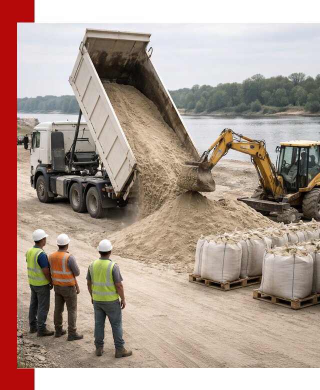 Доставка речного песка в Азове самосвалами и погрузкой