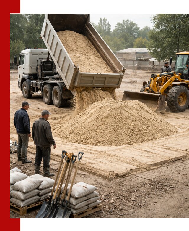 Доставка мытого песка в Азове с самосвалами по выгодной цене