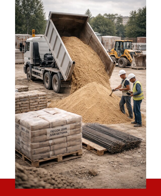 Песок для бетона в Азове от 2567 р. с доставкой, ПРОНЕРУДАзв