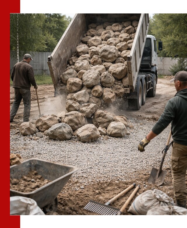 Доставка и укладка булыжника в Азове