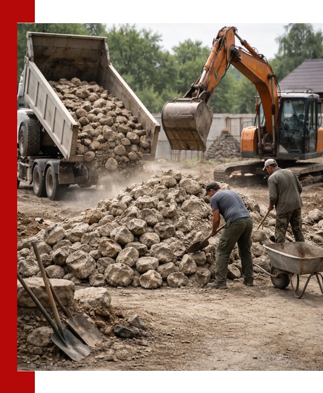 Доставка и разгрузка бутового камня в Азове