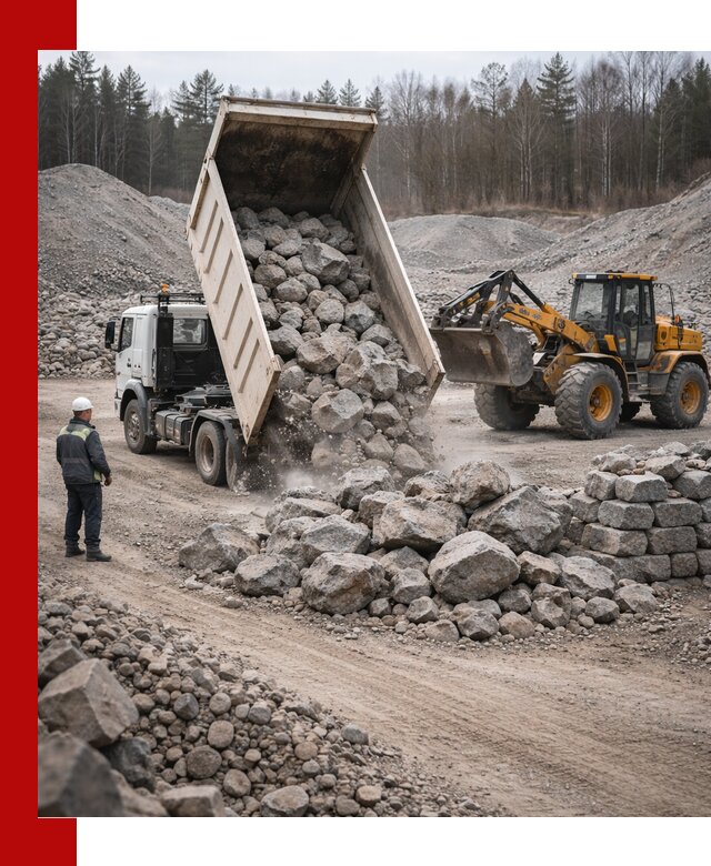 Доставка и продажа бутового гранитного камня в Азове