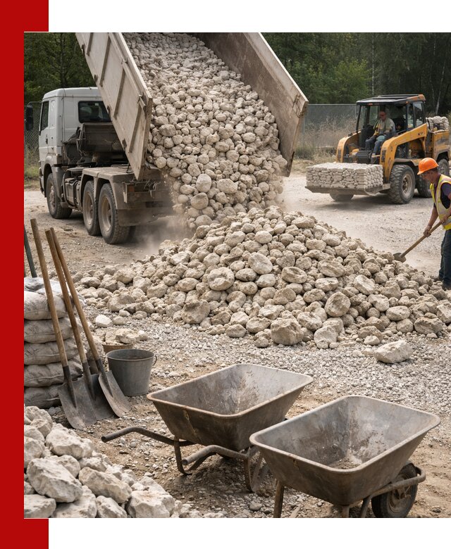 Доставка и продажа бутового известнякового камня в Азове