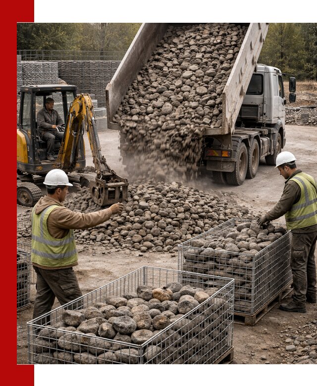 Камень для габионов фракция 100–201 в Азове