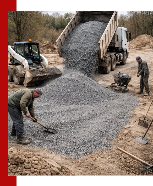 Отсев для подсыпки в Азове — доставка и подсыпка на участок