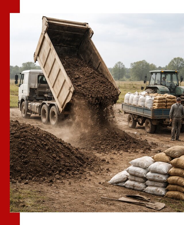 Доставка грунта и удобрений оптом в Азове для сельхоз и строительства