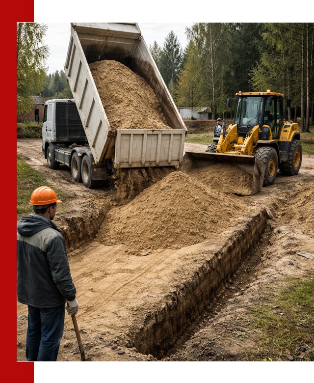 Доставка песчаного грунта в Азове для строительных работ