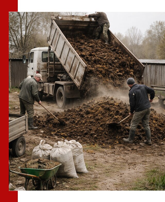 Доставка коровьего навоза самосвалом в Азове