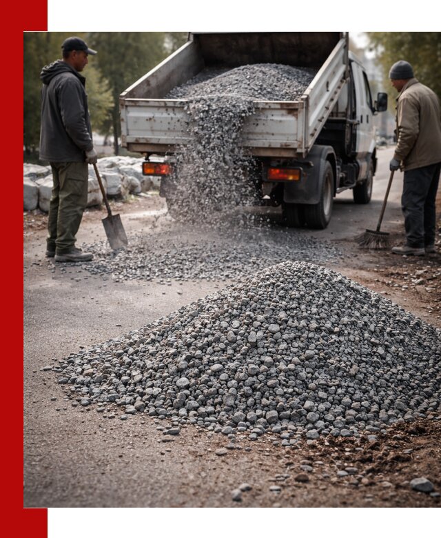 Гранитная крошка для посыпки дорог и тротуаров в Азове