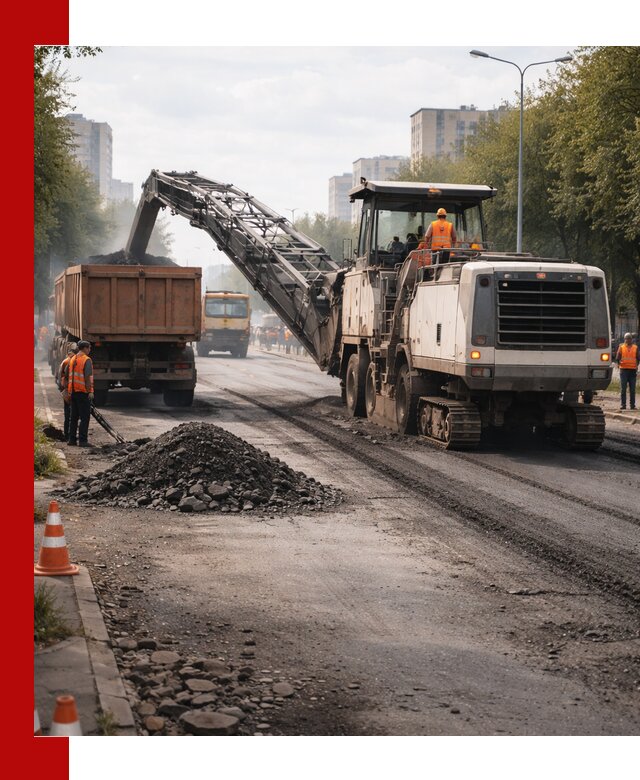 Фрезерованный асфальт в Азове — удаление и вывоз старого покрытия