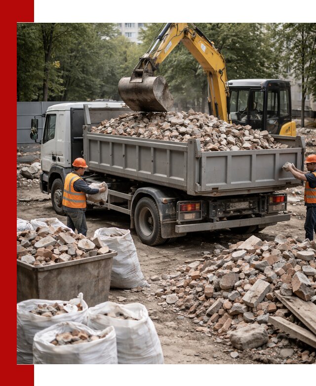 Вывоз строительного мусора в Азове с самосвалами и контейнерами