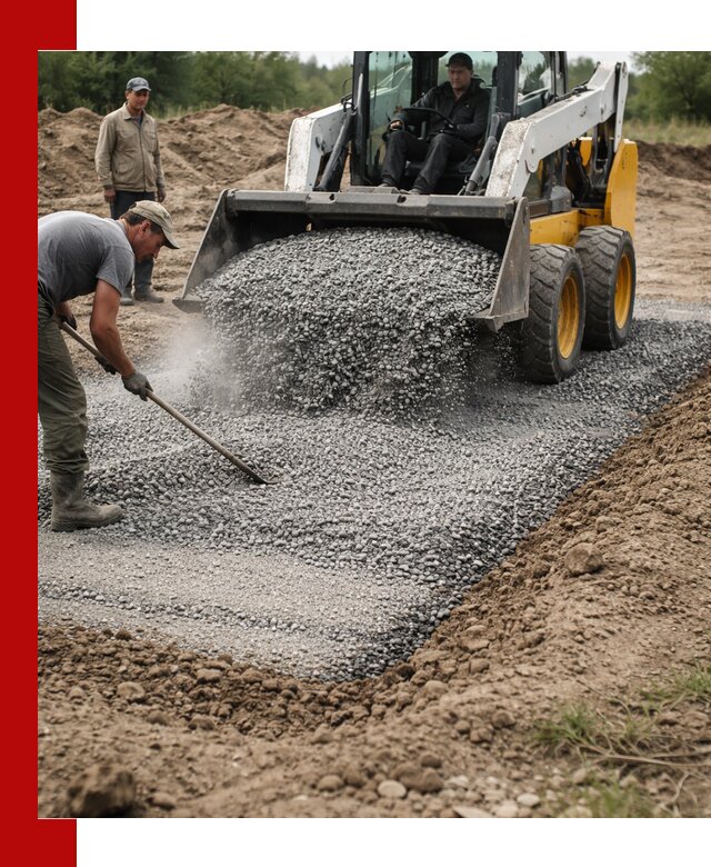 Устройство щебеночной подушки в Азове для дорог и фундаментов